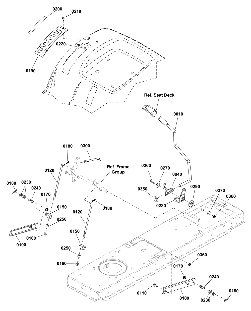 Lift Group Diagram and Parts List for 2690930-01-MT24520H 2012 Briggs and Stratton Lawn Tractor